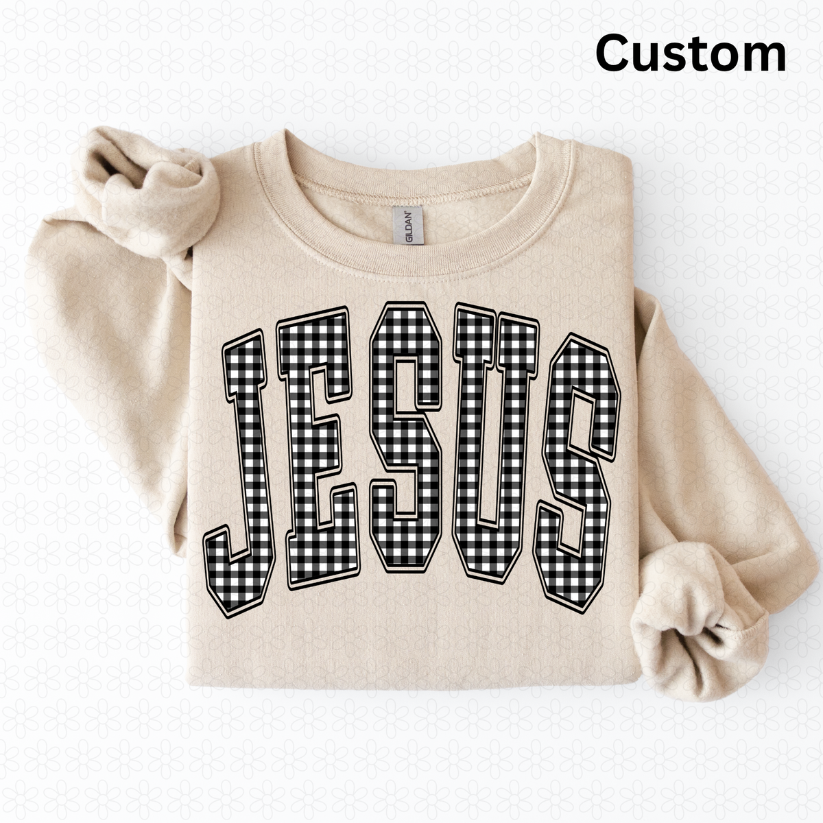 Custom Gingham Varsity Arch DTF Transfer