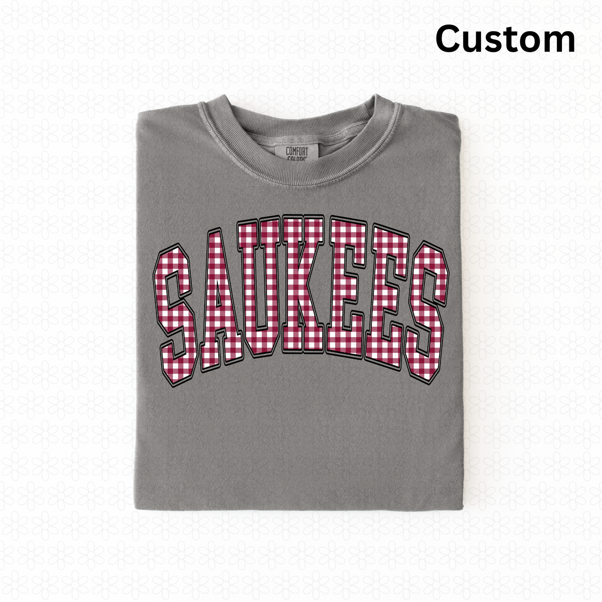 Custom Gingham Varsity Arch DTF Transfer