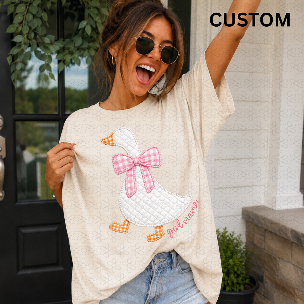 Custom Goose (Multiple Bow Color Options) Completed Tee
