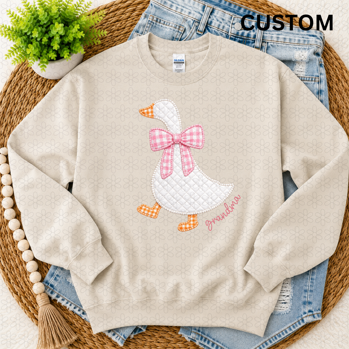 Custom Goose (Multiple Bow Color Options) Completed Tee