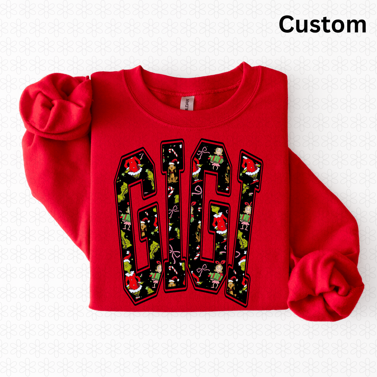 Custom Grinch Black Varsity Arch DTF Transfer
