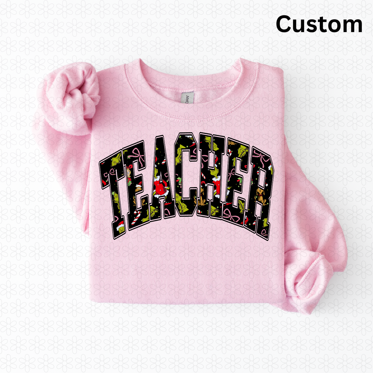 Custom Grinch Black Varsity Arch DTF Transfer