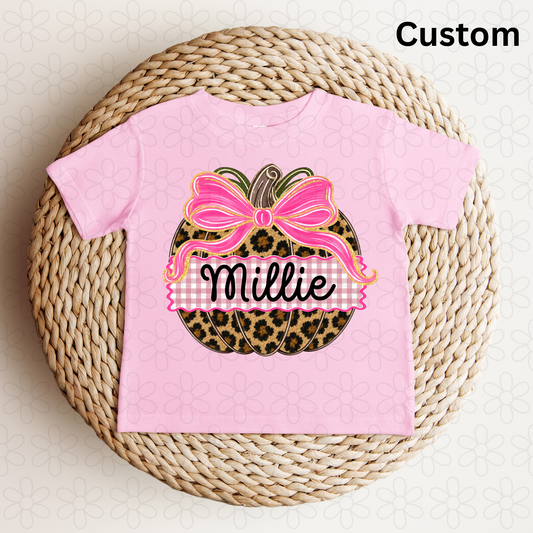 Custom Leopard Pumpkin Nameplate DTF Transfer