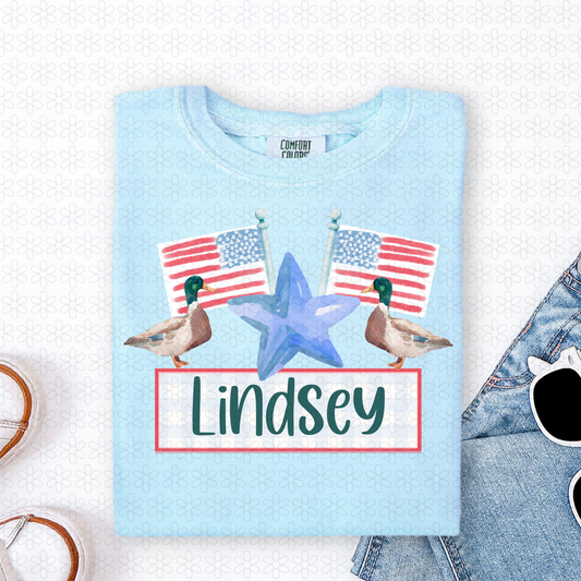 Custom Mallard Name Plate Completed Tee
