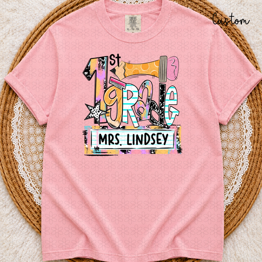 Custom Name Plate Grade Completed Tee