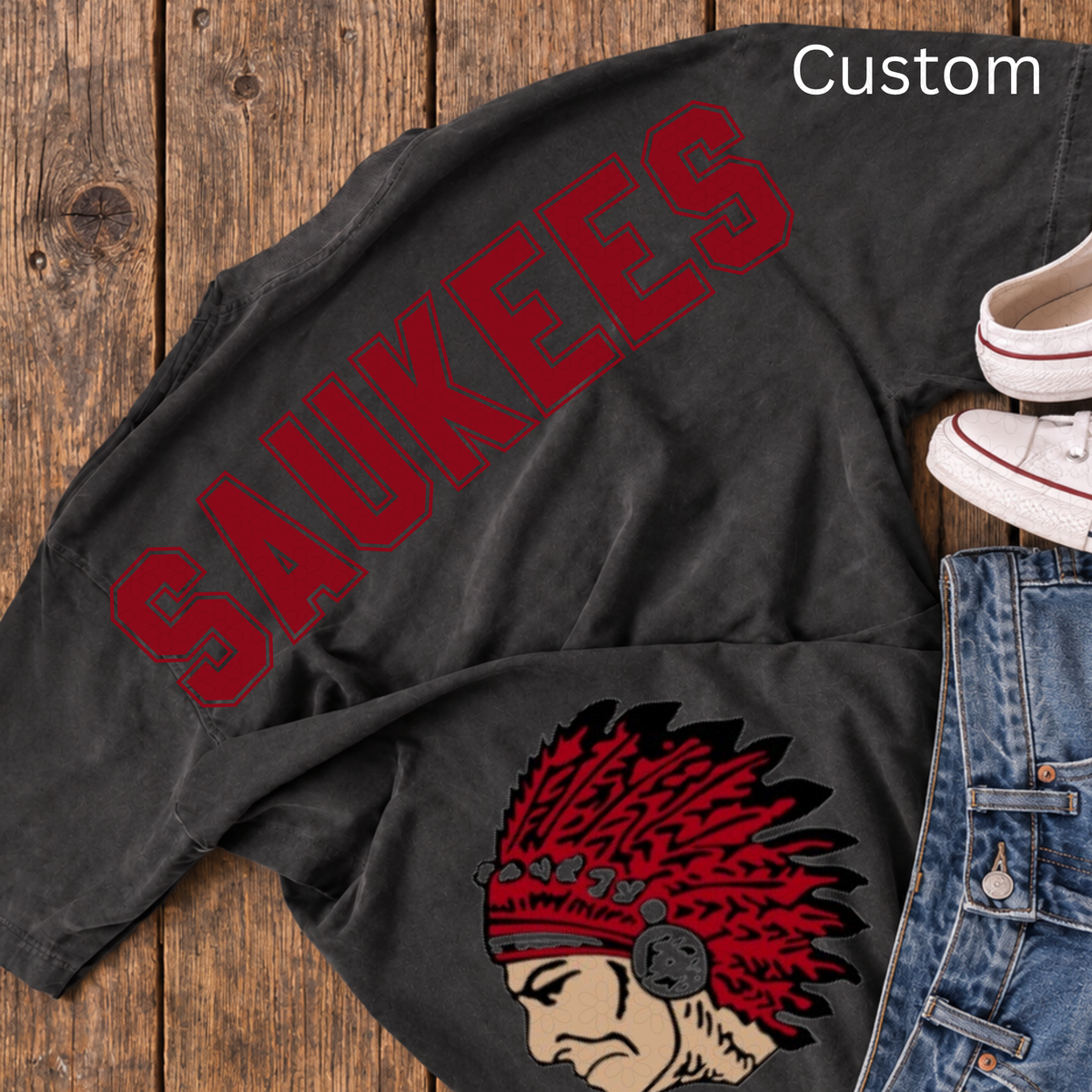 Custom New Across The Back Big Back - Must email Logo Completed Tee