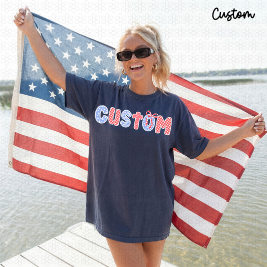 Custom Patriotic Alpha Completed Tee