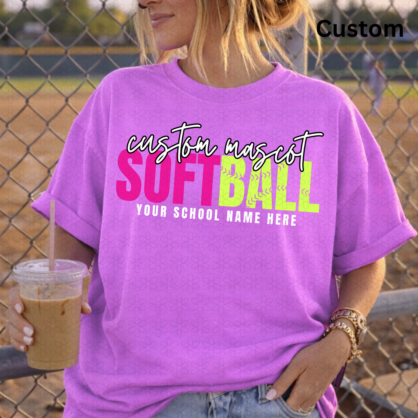 Custom SOFTBALL Mascot Completed Tee