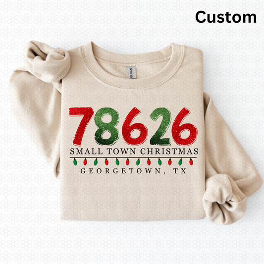 Custom Small Town Christmas Zip Code  DTF Transfer