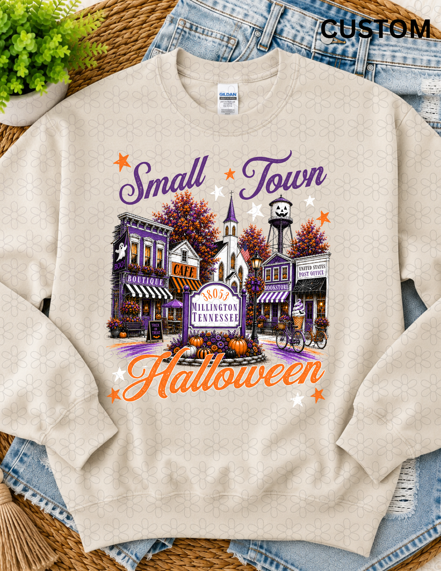 Custom Small Town Halloween DTF Transfer