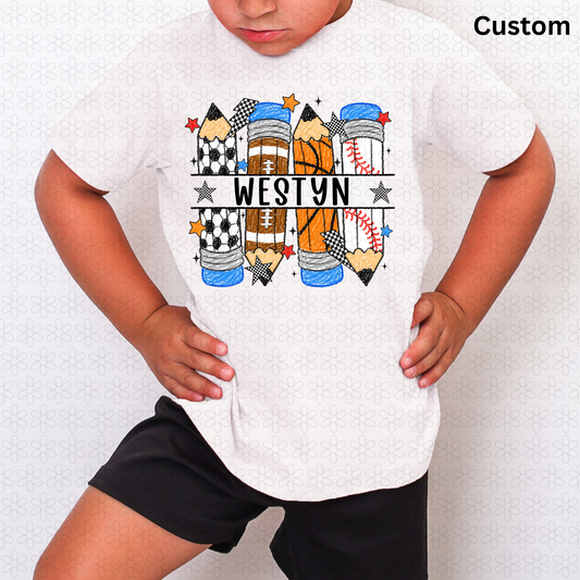 Custom Sports Name Plate Completed Tee