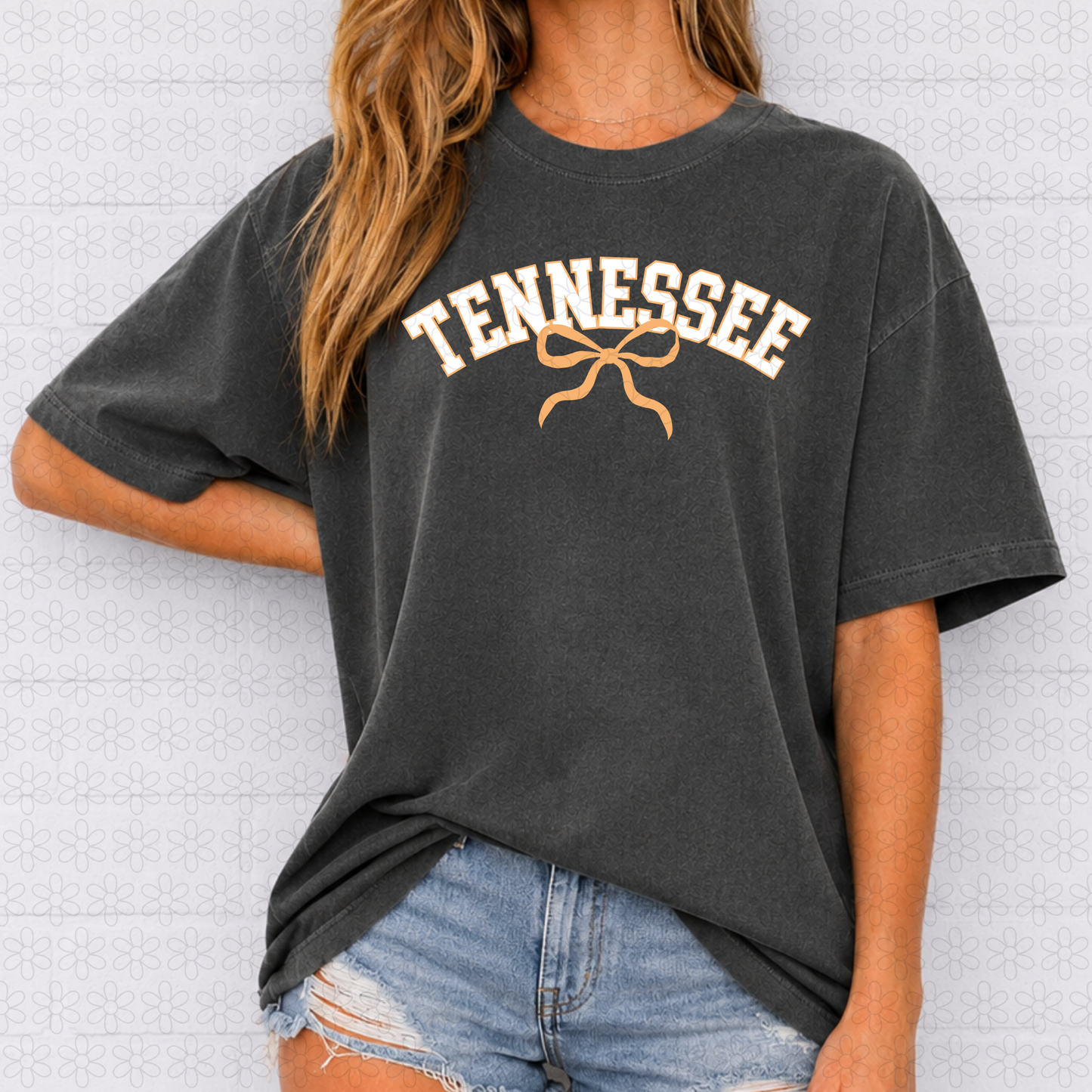 Custom  VARSITY Text WITH BOW Completed Tee