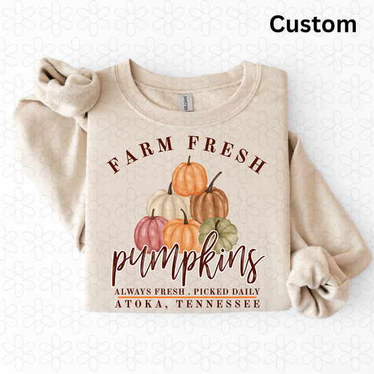 Custom farm fresh pumpkins Completed Tee