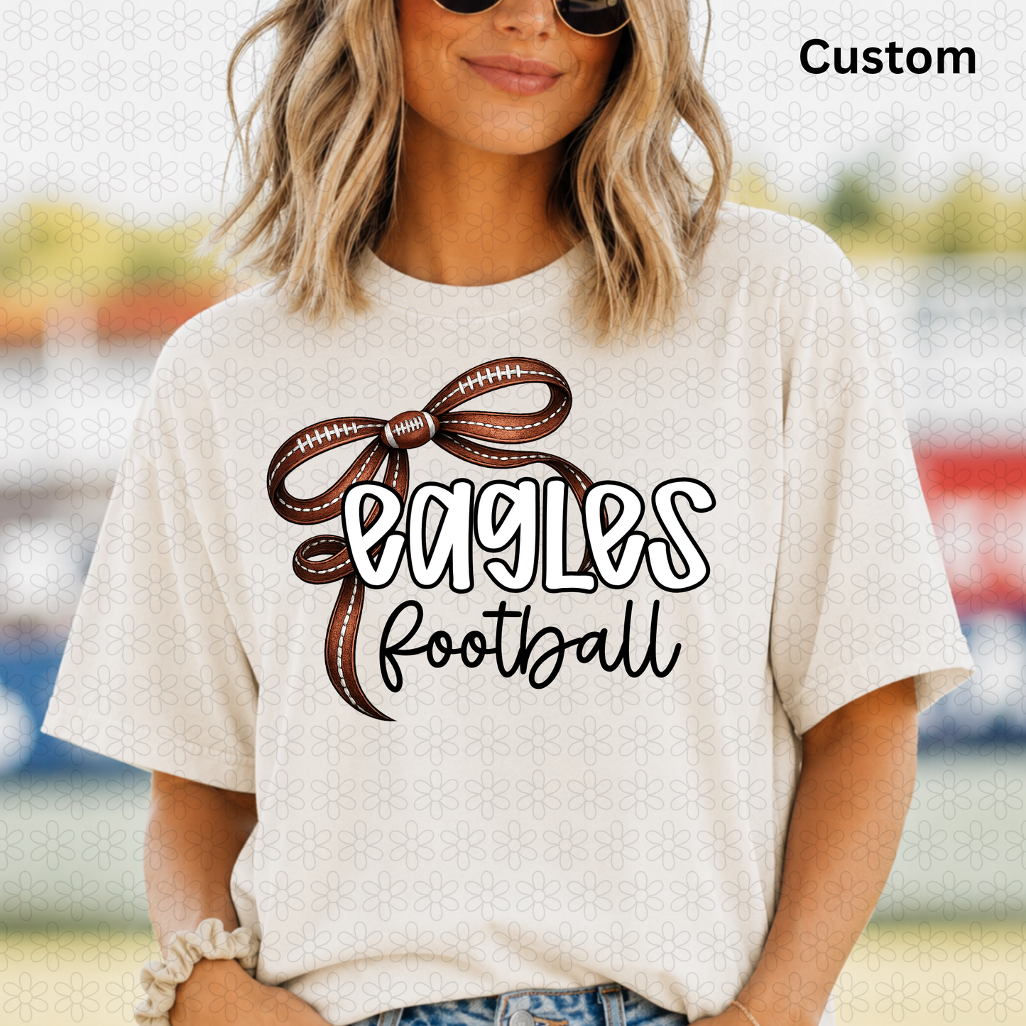 Custom football bow DTF Transfer