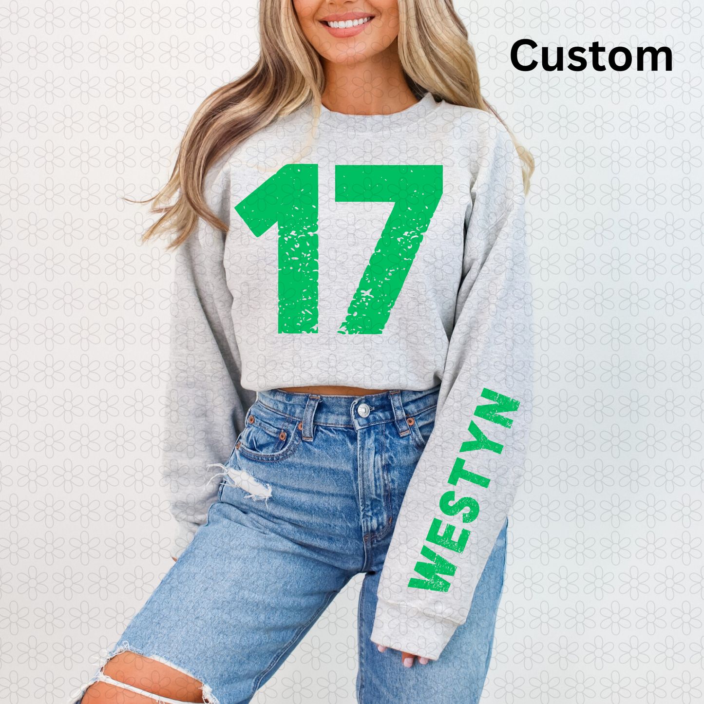 Custom oversized number and sleeve  DTF Transfer