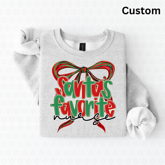 Custom santa's favorite Coquette DTF Transfer