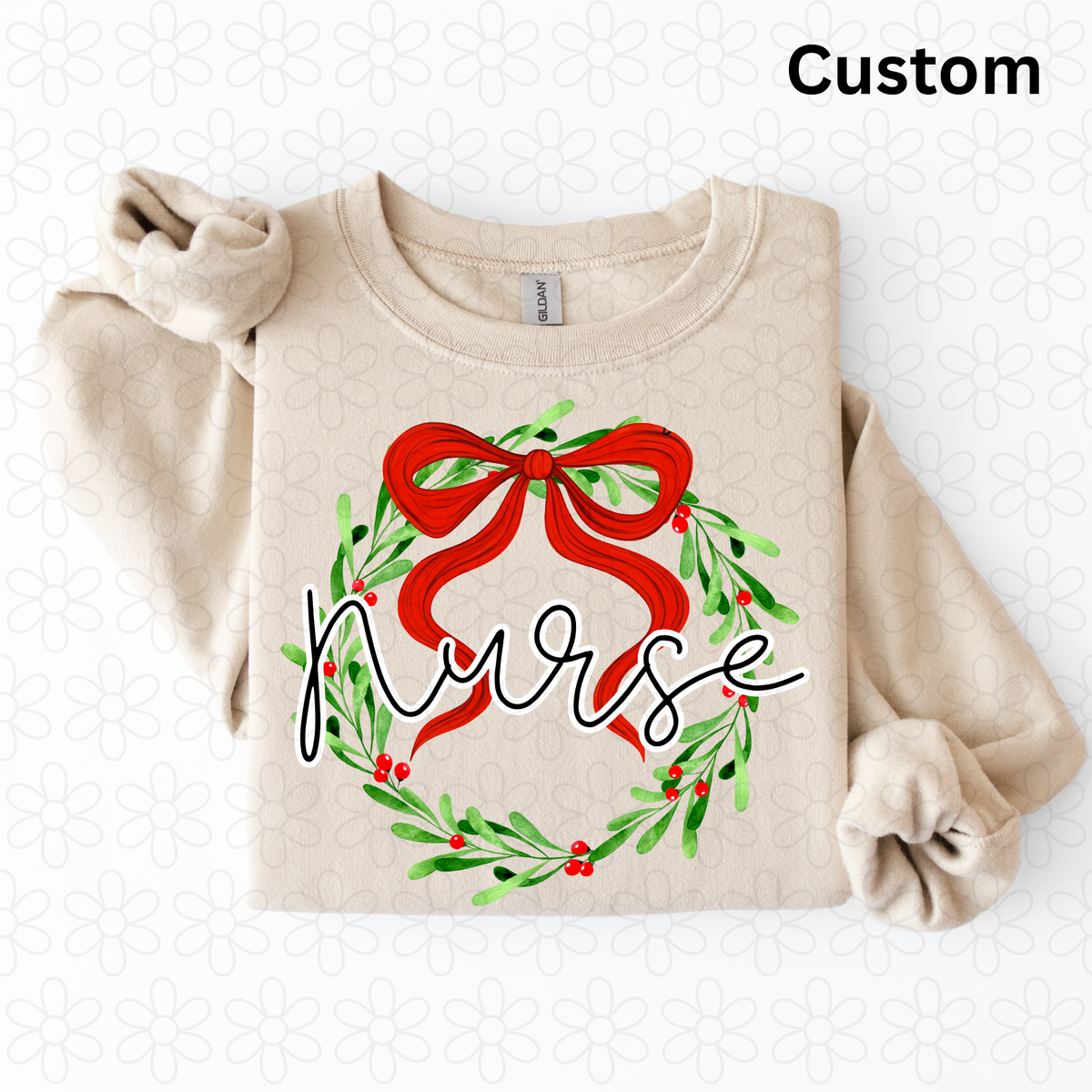 Custom wreath Completed Tee