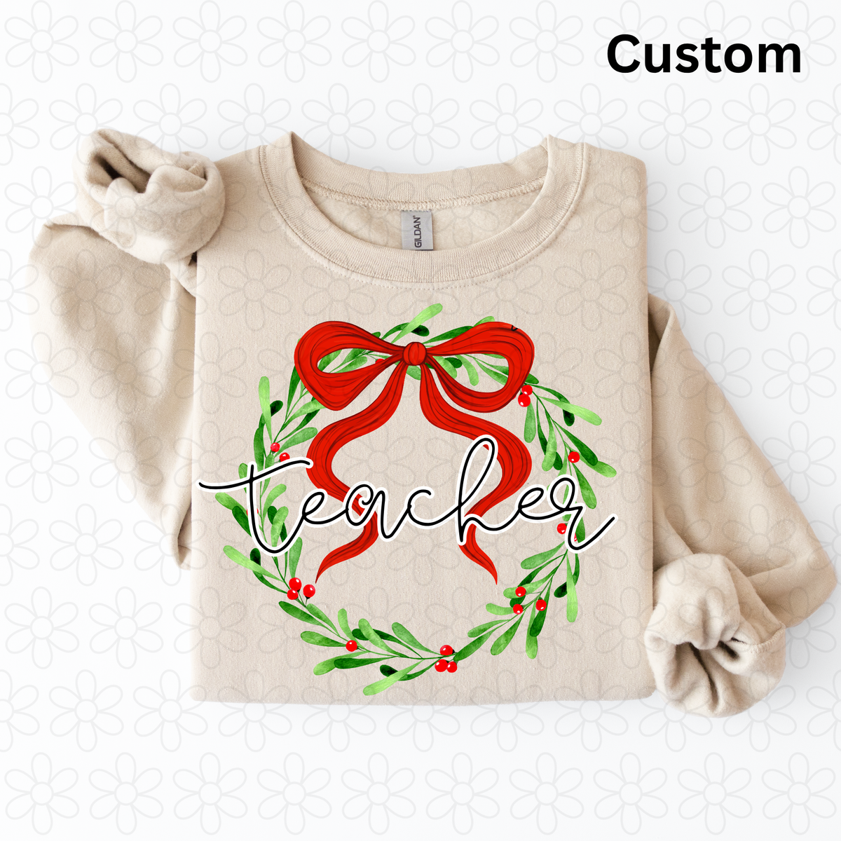 Custom wreath Completed Tee
