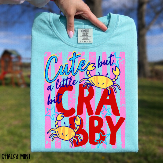 Cute But a Little Big Crabby-Pink DTF Transfer