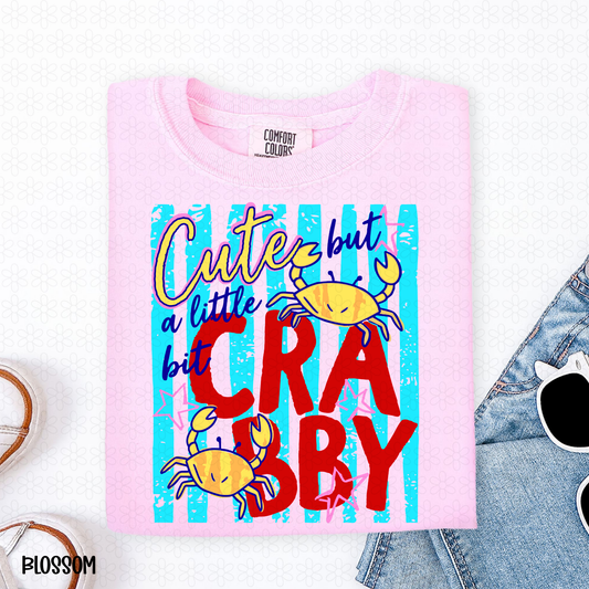 Cute But a Little Big Crabby-Blue DTF Transfer