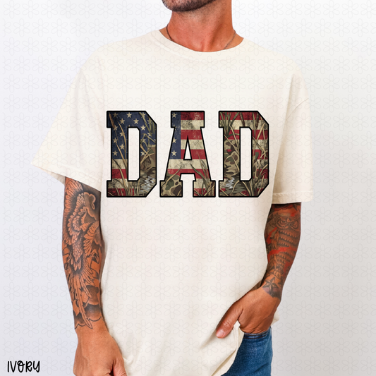 Dad American Flag Camo DTF Transfer
