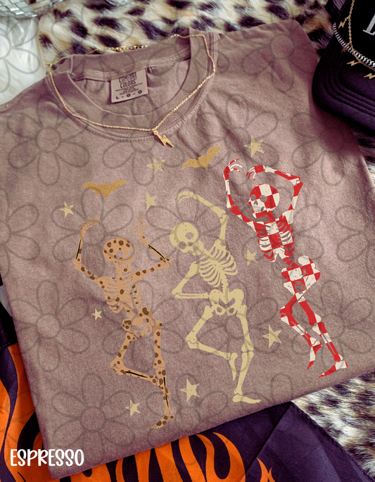 Dancing Skeletons Multi Pattern Kids Completed Tee