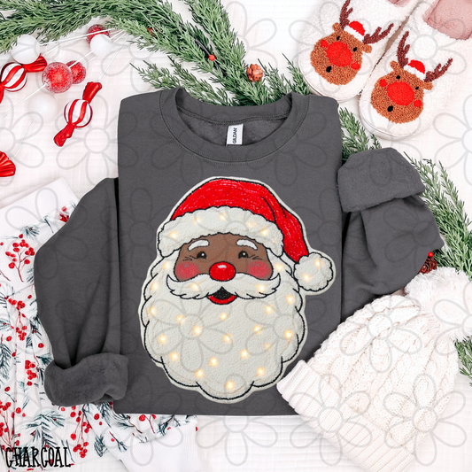 Dark Santa Sparkles Completed Tee