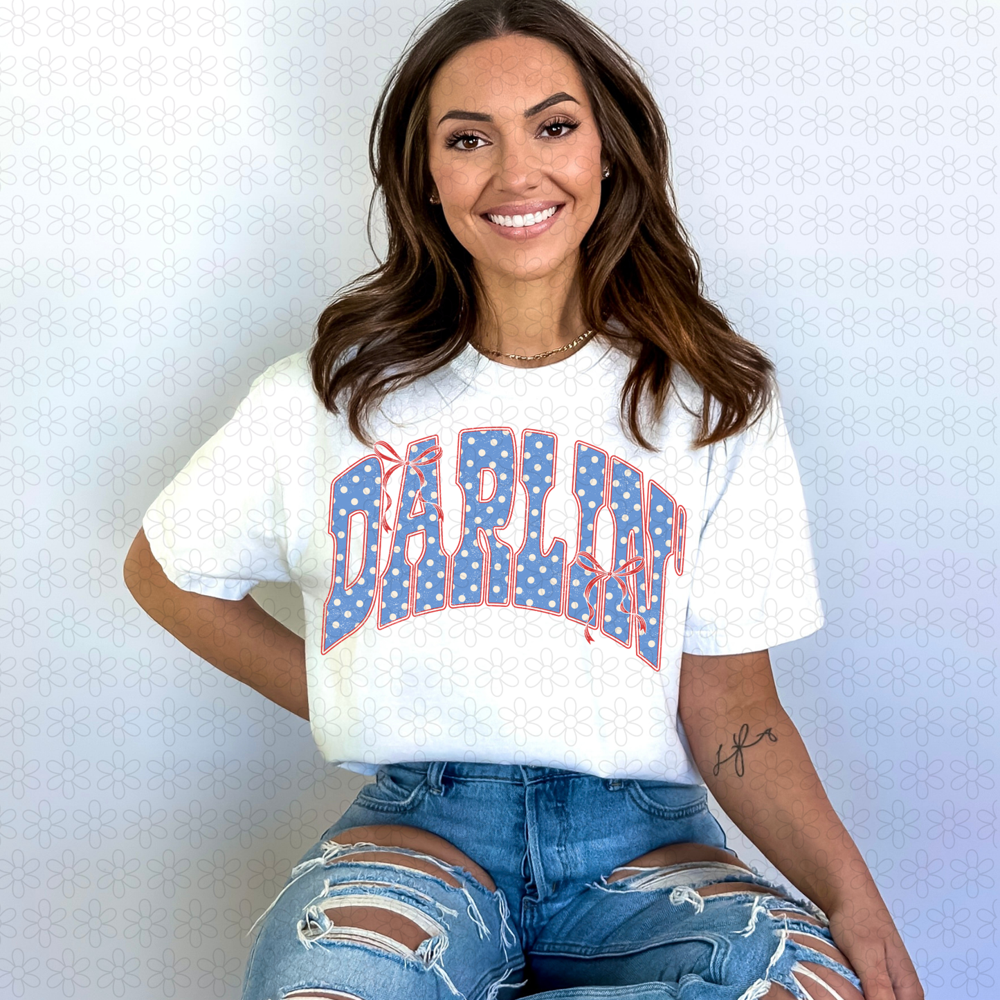 Darlin' Blue Polka Dot Completed Tee