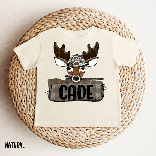 Deer Camo Hat Custom Name DTF Transfer
