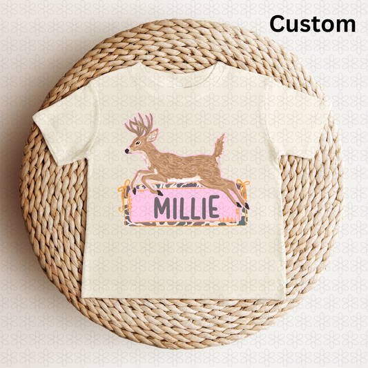 Deer Girl Nameplate Completed Tee