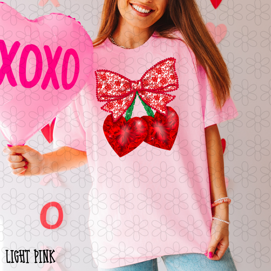 Diamond Hearts Lace Bow DTF Transfer