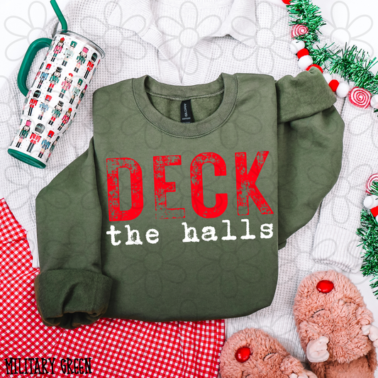 Distressed Deck The Halls Completed Tee