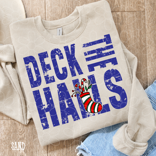 Distressed Deck The Halls Completed Tee