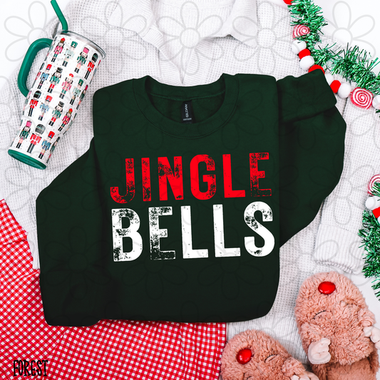 Distressed Jingle Bells Completed Tee