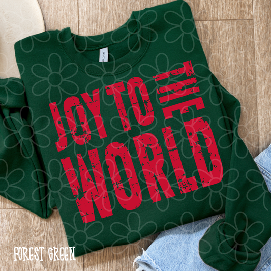 Distressed Joy To The World Completed Tee