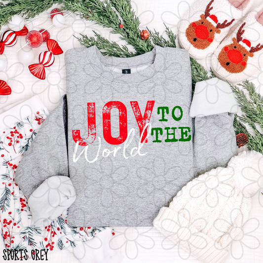 Distressed Joy To The World Kids Completed Tee