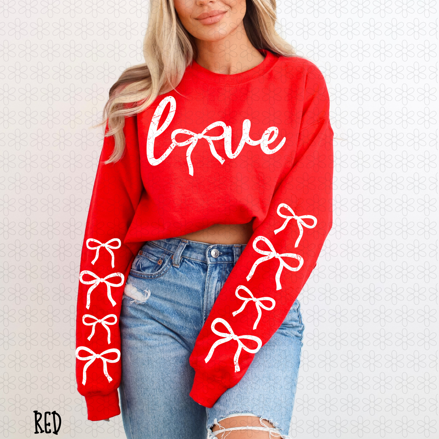 Distressed Love Bows (Multiple Color Options) Kids Completed Tee