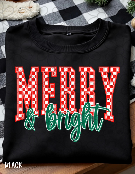 Distressed Merry & Bright Kids Completed Tee