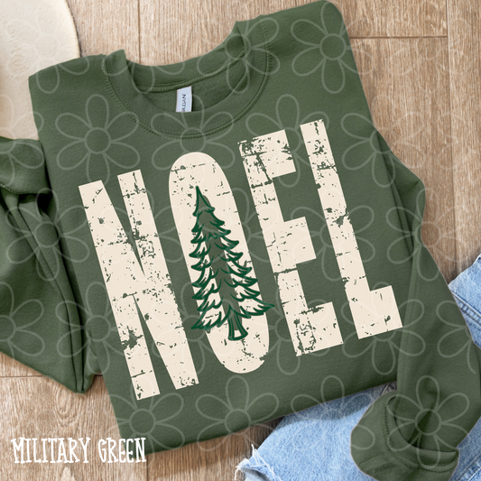 Distressed Noel Tree DTF Transfer