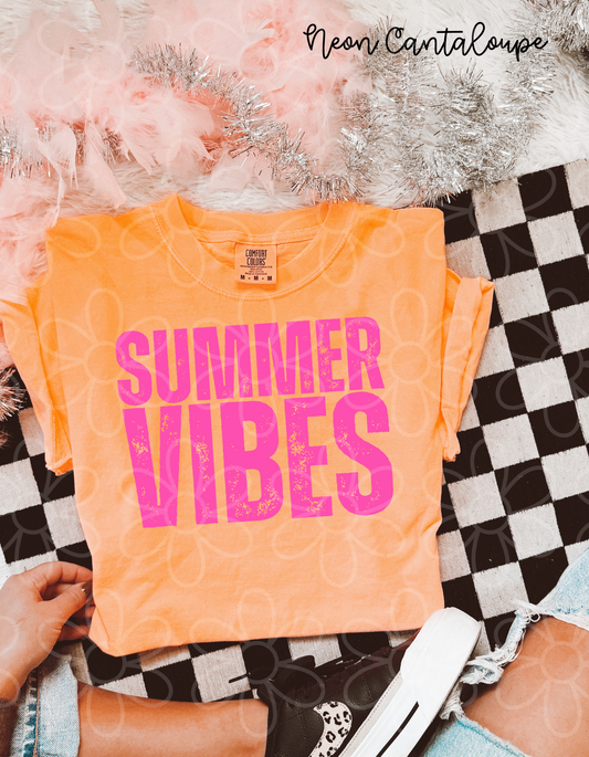 Distressed Pink Summer Vibes DTF Transfer