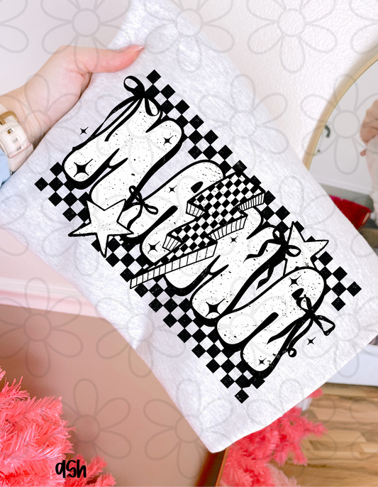 Distressed Retro Checkered Mama DTF Transfer