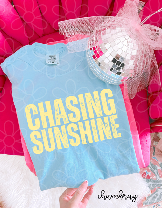 Distressed Yellow Chasing Sunshine DTF Transfer