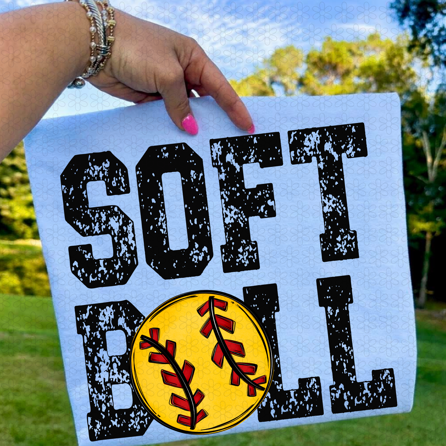 Distressed Softball Completed Tee