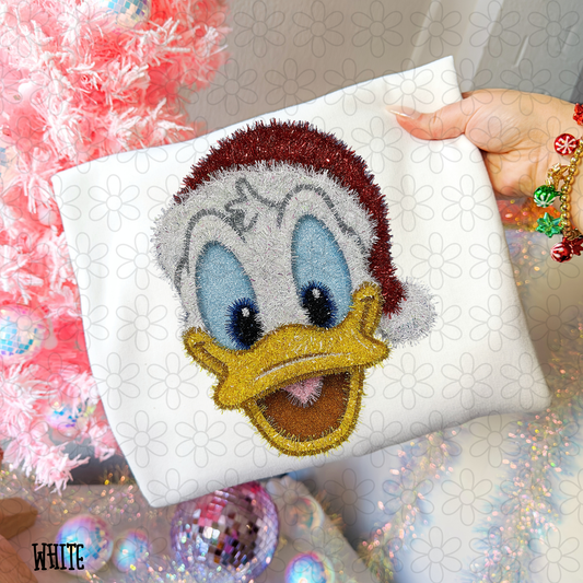 Donald Duck Santa Hat Tinsel Completed Tee
