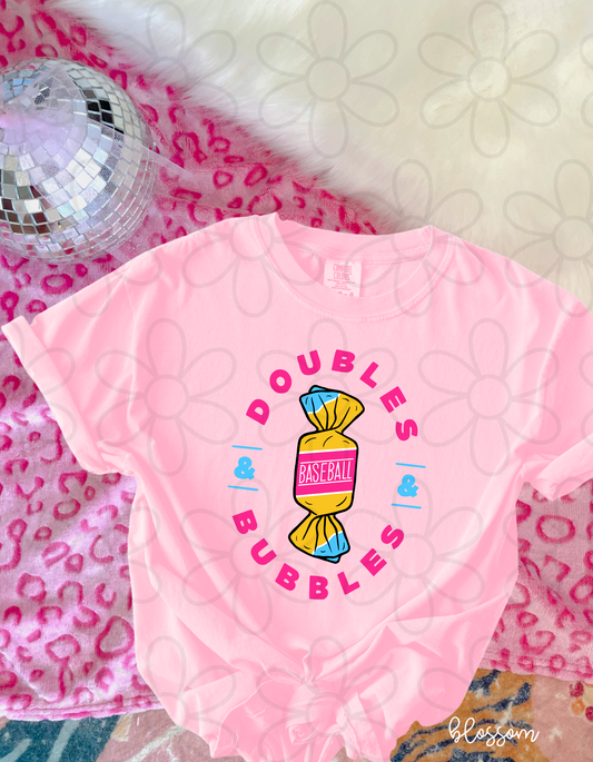 Doubles & Bubbles Baseball Completed Tee