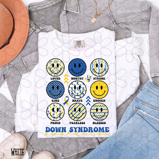 Down Syndrome Awareness Smileys DTF Transfer