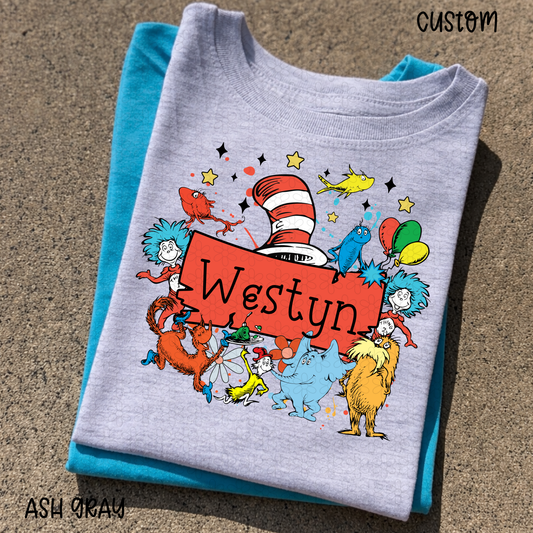 Dr. Seuss Custom name Plate DTF Transfer