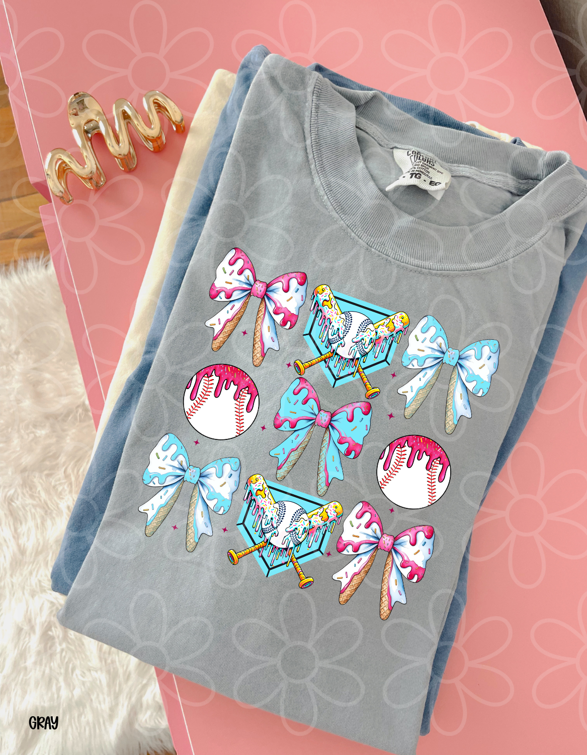 Drip Baseball Coquette Kids Completed Tee