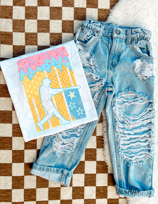 Drip Baseball Flag Kids Completed Tee