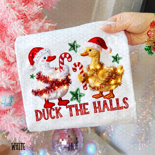 Duck The Halls Christmas Kids Completed Tee